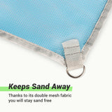 JEMIDI Anti-Sand-Matte 200x150cm - sandfreie Stranddecke Strandmatte mit Netztechnologie - Strandmatte Strandunterlage sanddurchlässig kompakt