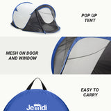 JEMIDI Pop Up Wurfzelt 2 Personen - Zelt 220x120x95cm - 2 Mann Campingzelt Trekkingzelt Strandzelt - kleines Packmaß - sehr leicht